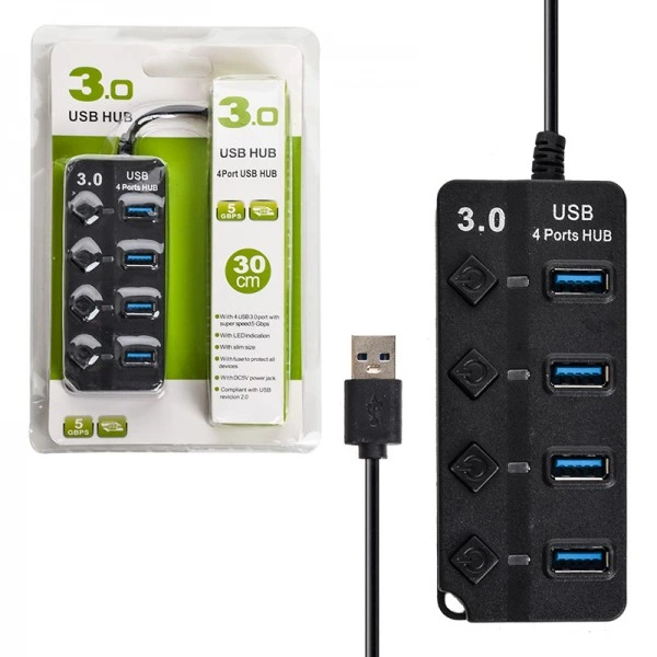 هاب چهار پورت USB 3.0 کی لینک (KLINK) مدل K-504 طول 30 سانتی متر