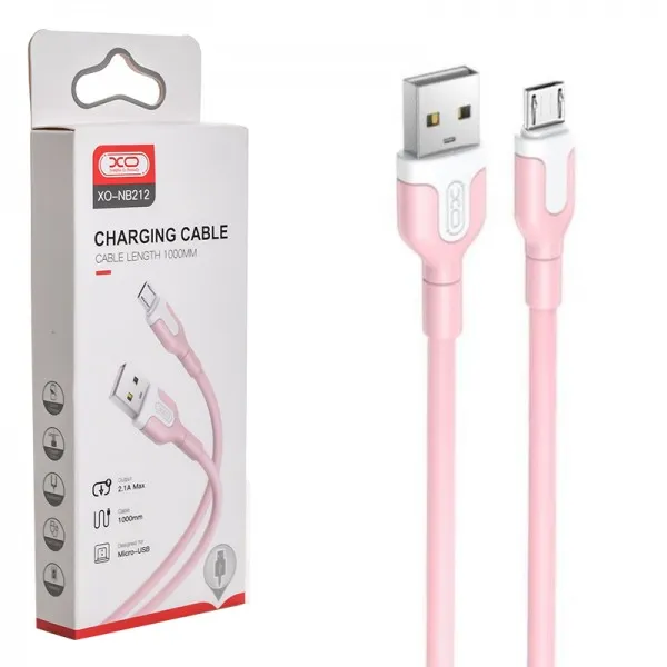 کابل میکرو یو اس بی (Micro-USB) ایکس او صورتی مدل NB212 یک متری