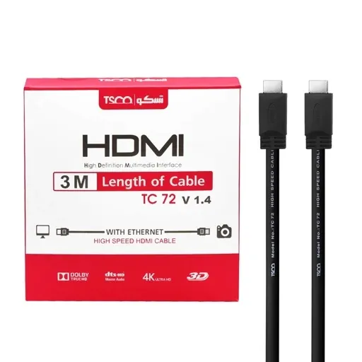 TkHbmpeaEnG958NIUJtw3JsN6ZS1X0UM کابل HDMI 4K تسکو (TSCO) مدل TC 72 طول 3 متر